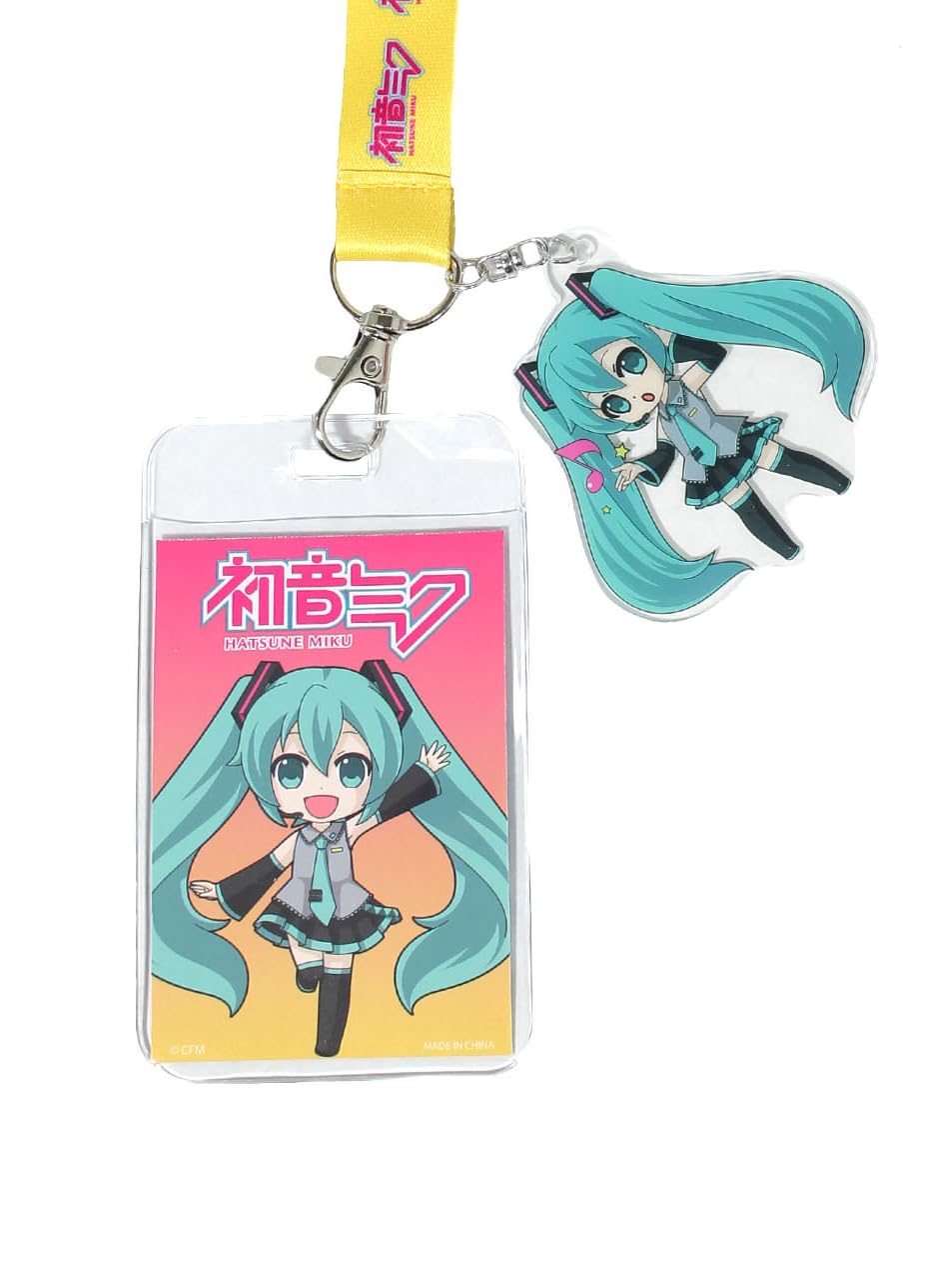 Hatsune Miku Crypton Voice ID Badge Holder Breakaway Lanyard w/Acrylic Charm