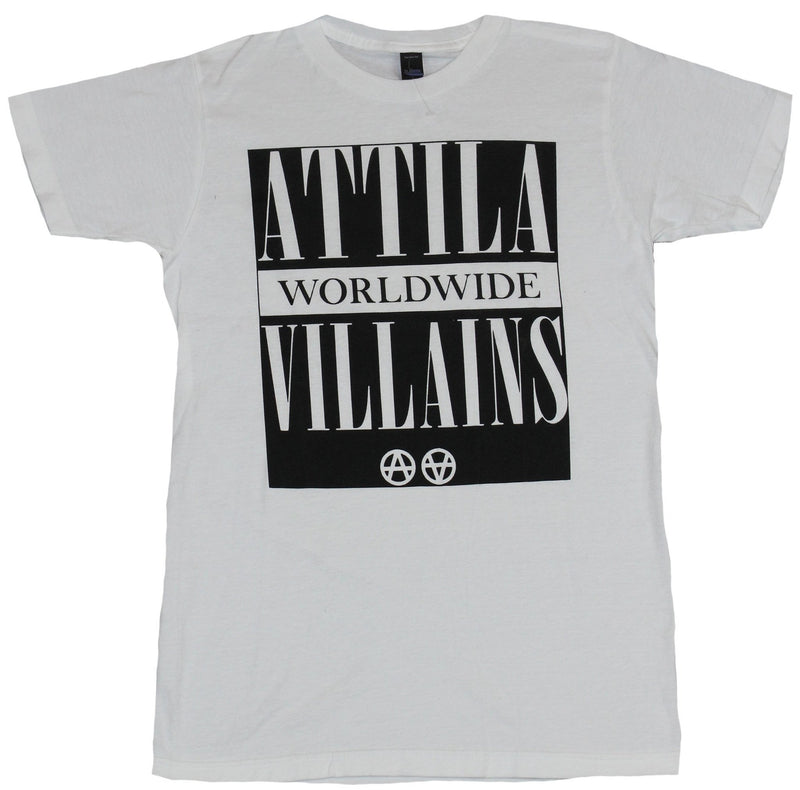Attila Mens T-Shirt- Worldwide Villains Black Box Word Image - Inmyparentsbasement.com