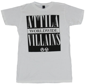 Attila Mens T-Shirt- Worldwide Villains Black Box Word Image