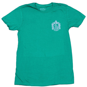 Harry Potter Mens T-Shirt  -  Slytherin Lapel Quidditch Crest Logo Back