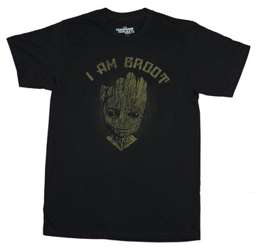 Guardians of the Galaxy Mens  T-Shirt - I am Groot Wooden Style Face