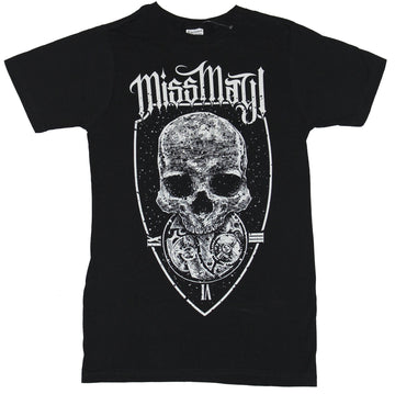 Miss May I Mens T-Shirt - Skull Shield And Clockwork Image