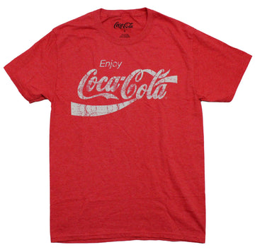 Coca Cola Mens T-Shirt - Classic Enjoy Distressed Logo