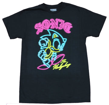 Sonic The Hedgehog Mens T-Shirt -  Neon Styles Running Sonic Image