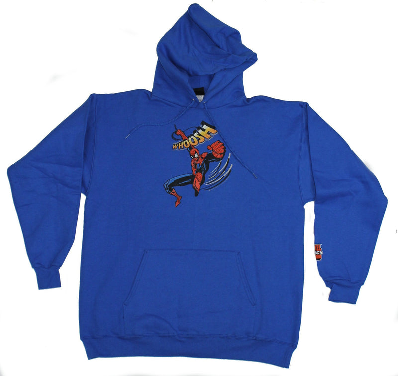 Spider-Man (Marvel Comics) Pullover Hoodie - Whoosh Swinging Punch Image - Inmyparentsbasement.com
