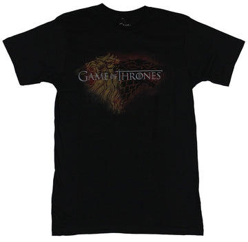 Game of Thrones Mens T-Shirt - Lannister Stark Red Yellow Logo Image