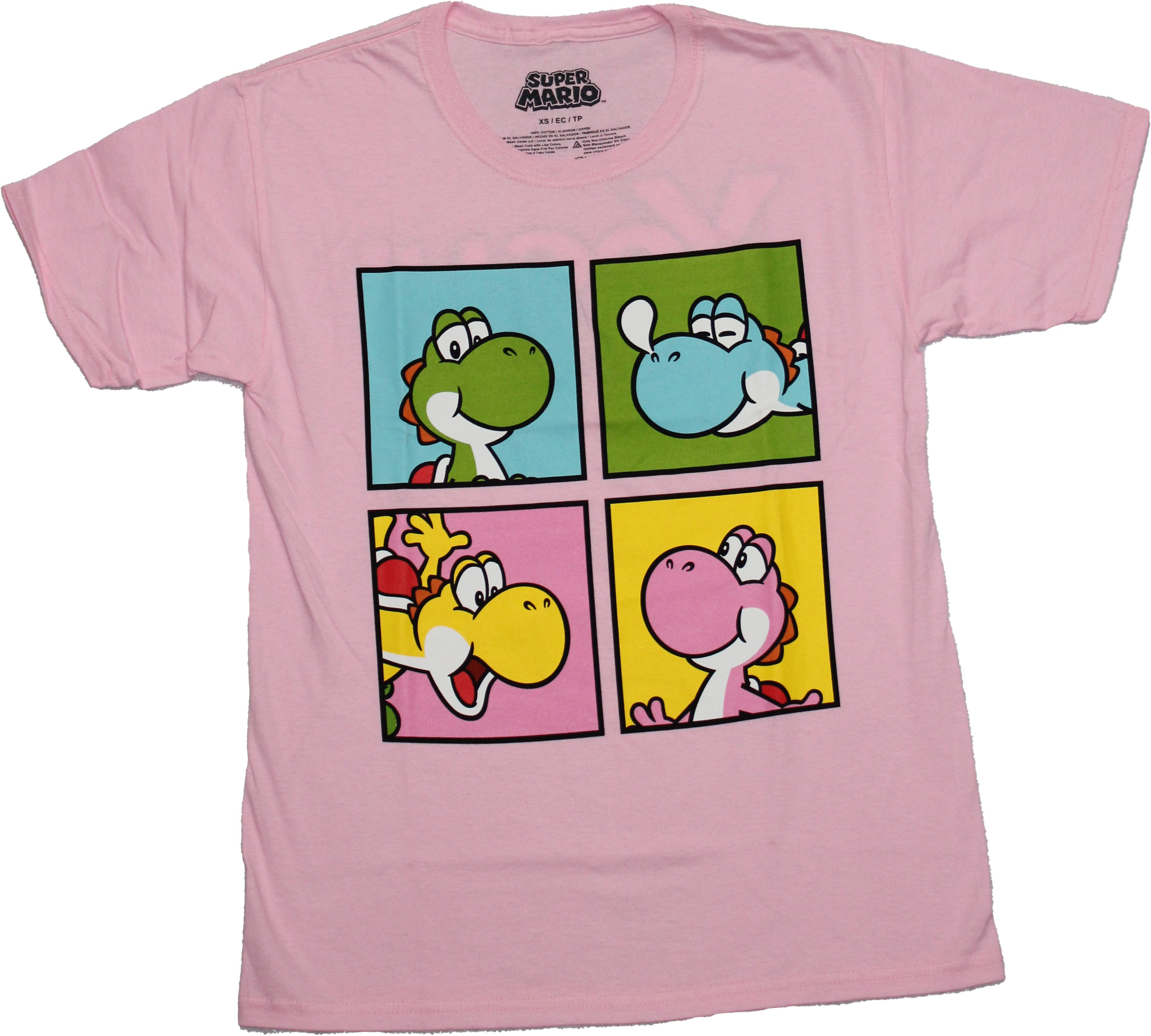Super Mario Brother Mens T Shirt Yoshi 4 Box Images Yoshi Name Back