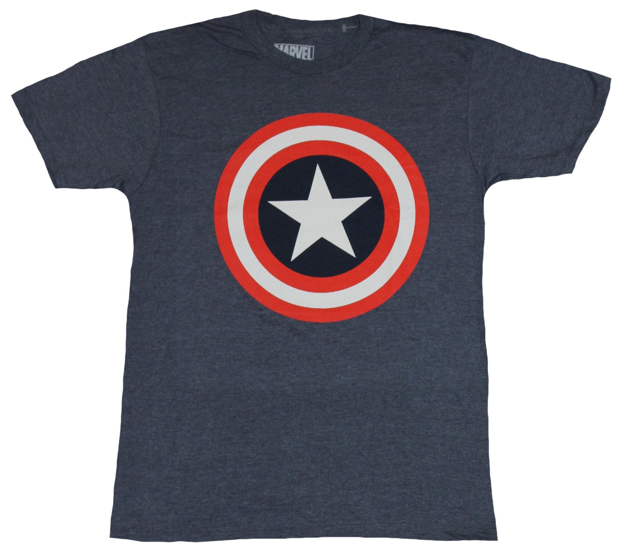 Captain America (Marvel Comics) Mens T-Shirt - Unblemished Red White Blue Logo