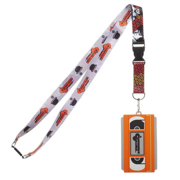 A Clockwork Orange Lanyard with Molded VHS Rubber ID Badge Holder