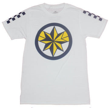 Captain Marvel Mens T-Shirt- Captain Marvel Gold Star Logo Image
