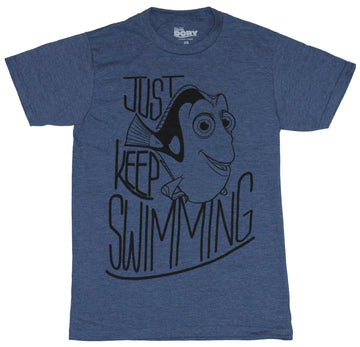 Finding Dory Nemo Mens T-Shirt - Just Keep Swimming Dory Line Drawing Image