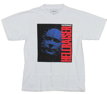 Hellraiser Mens T-Shirt - Inferno Blue Pinhead Logo Back