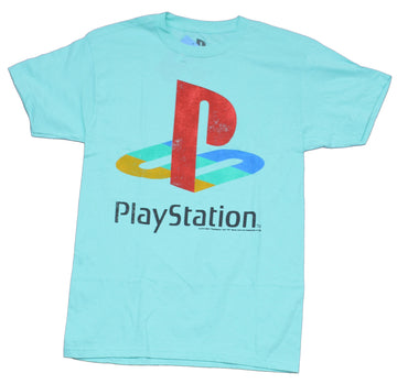 PlayStation Mens  T-Shirt - Distressed Large Logo Over Name