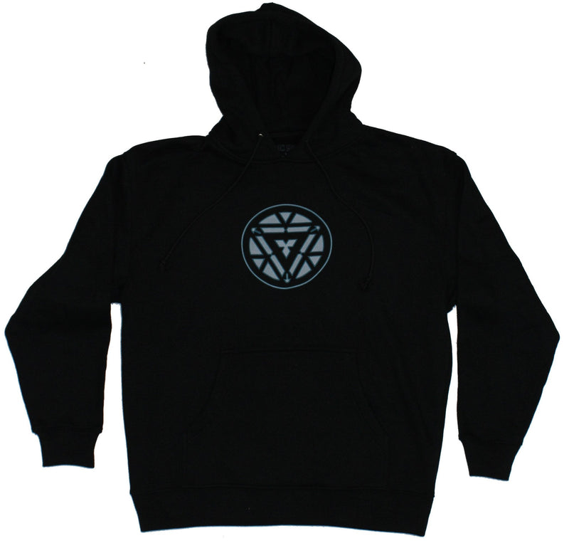 Iron Man (Marvel Comics) Mens Pull Over Hoodie- Simple Arc Reactor Front Image