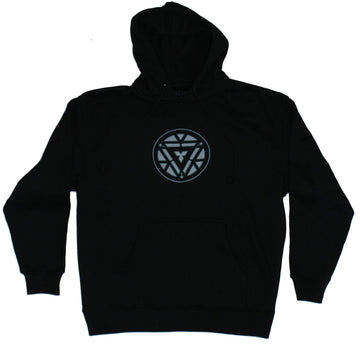 Iron Man (Marvel Comics) Mens Pull Over Hoodie- Simple Arc Reactor Front Image