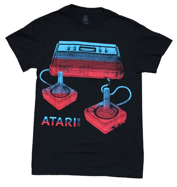 Atari  Mens T-Shirt - Classic Atari 2600 Blue Red Distressed Console