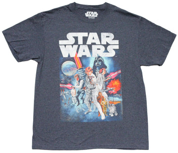 Star Wars Mens T-Shirt - Full ColorNew Hope Blue Tint Poster Image