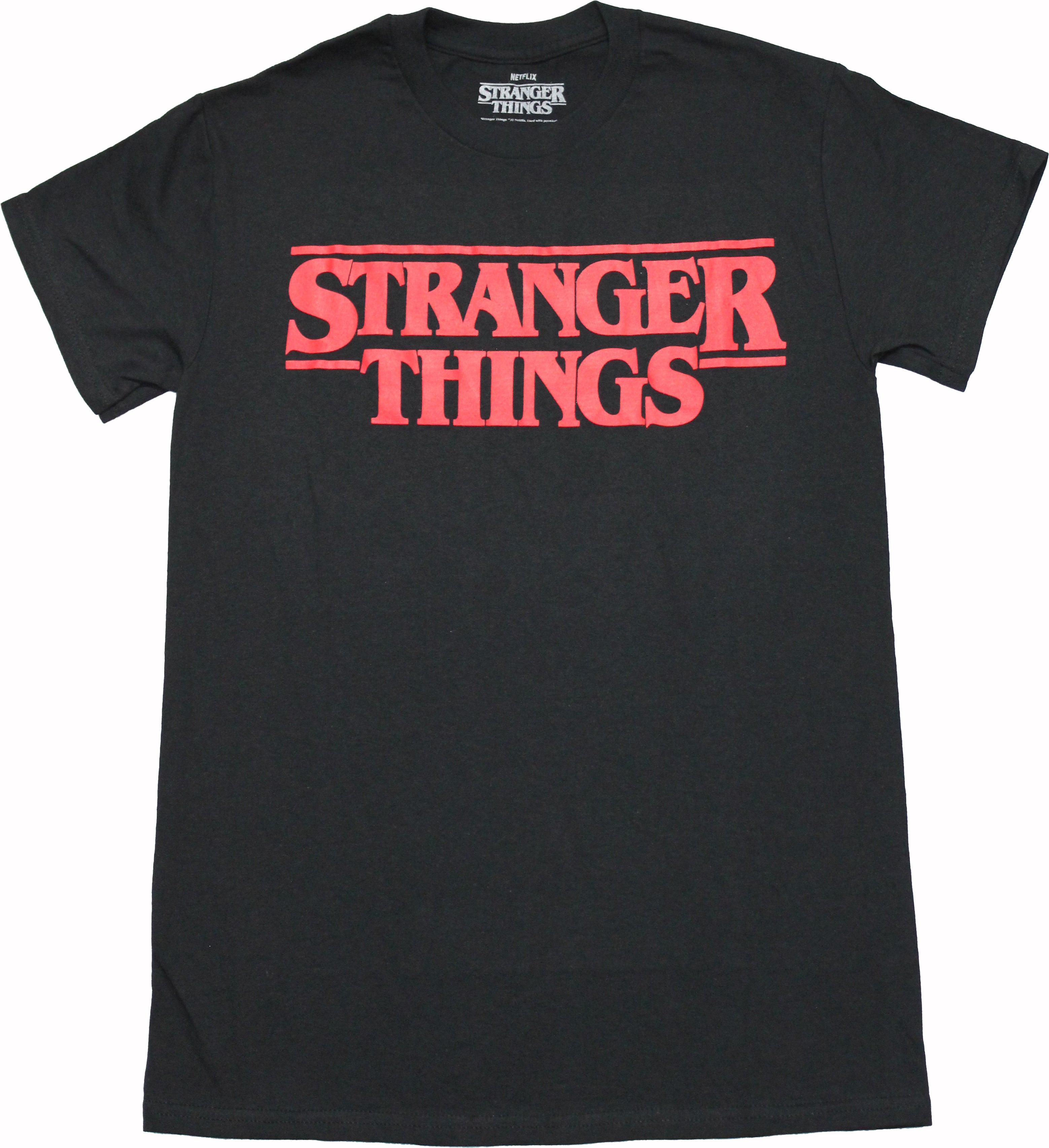 Stranger Things Mens T-Shirt - Red Block Letter Logo