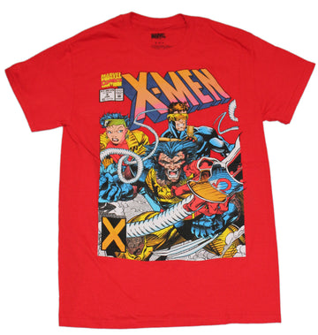 X-Men Mens T-Shirt - Issue 4 Group Verses Omega Red