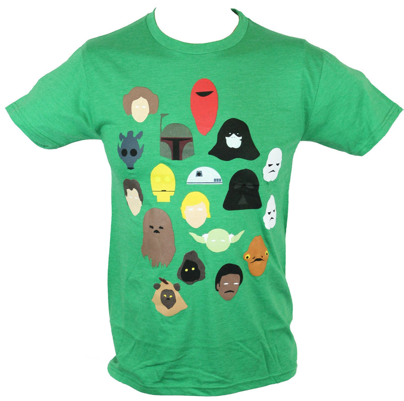 Star Wars Mens T-Shirt -  Simplfied Character Head Collection Images - Inmyparentsbasement.com
