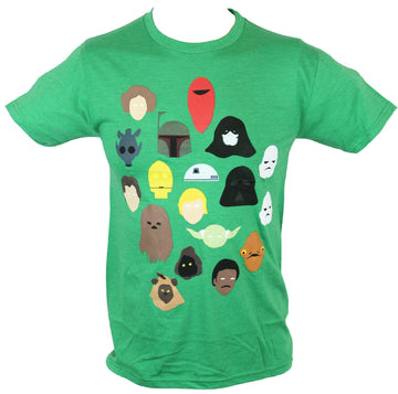 Star Wars Mens T-Shirt -  Simplfied Character Head Collection Images