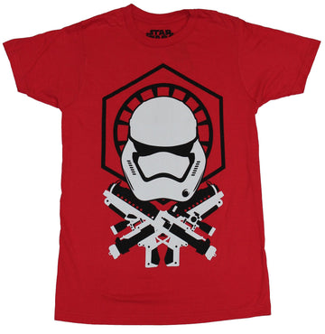Star Wars Mens T-Shirt - Stormtrooper Helmet Over Crossed Sabers & Blasters