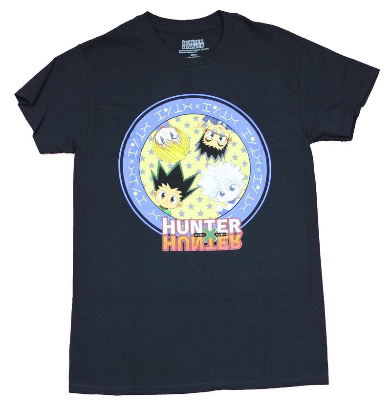 Hunter X Hunter Mens T-Shirt - 4 Characters Circle Image & logo