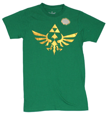 Legend of Zelda Mens T-Shirt - Gold Foil Classic Tri-Force Logo Image