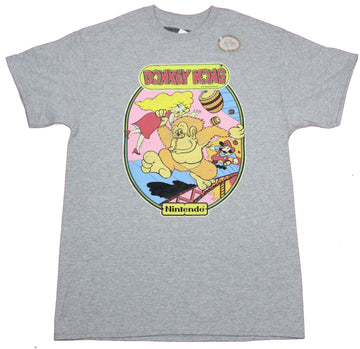 Donkey Kong Mens T-Shirt- Classic Donkey Kong Mario Cabinet Art