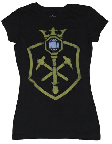 Everquest Girls Juniors T-Shirt - Slightly Distressed Landmark Shield Crest
