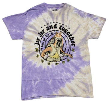 Star Wars Mens T-Shirt - Jar Jar and Together We Can Go Far Far Tie Dye