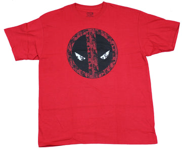 Deadpool Mens T-Shirt - Classic Slant Eyed Logo Filled with Deadpools