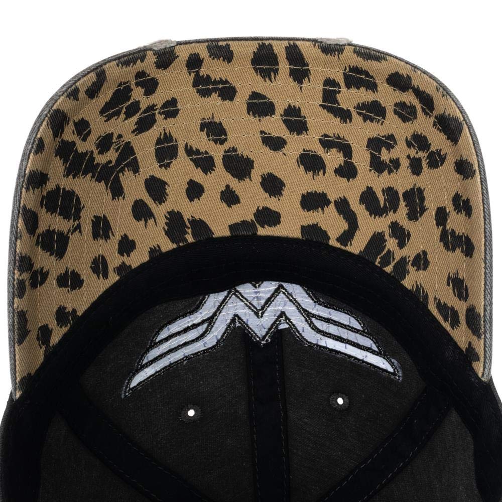 Bioworld Wonder Woman Comic Book Superhero Leopard Print Logo Dad Hat for Women