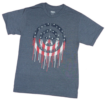 Captain America Mens T-Shirt - Star Filled Dripping Shield Logo