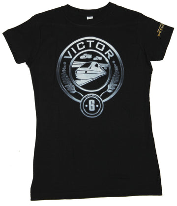 Hunger Games Juniors Girls T-Shirt - District 6 Victor Monorail Logo