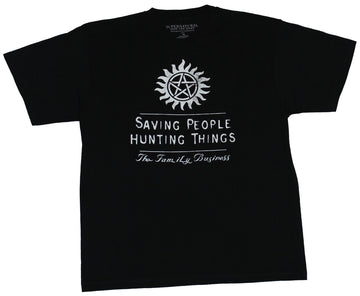 Supernatural Mens T-shirt - Saving People Hunting Things Under Sun Symbol