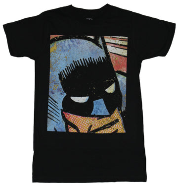 Batman (DC Comics) Mens T-Shirt - Giant Comic Strip Face Image