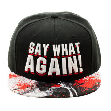 PULP FICTION Say What Again Embroidered Snapback Hat Black