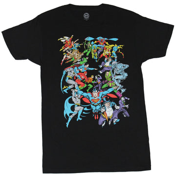 DC Comics Mens T-Shirt - Giant Comics Style Battle Superman Front & Center