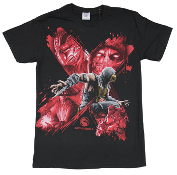 Mortal Kombat X Mens T-Shirt - Mortal Kombat X Scorpion Over Red Character X