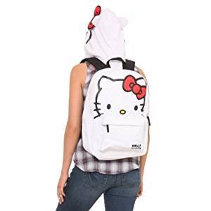 Hello Kitty Face Hooded Backpack