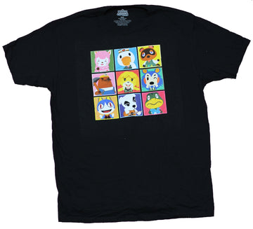 Animal Crossing Mens T-Shirt - Nine Box Happy Characters