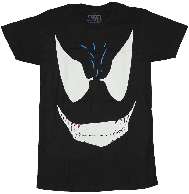 Venom (Marvel Comics) Mens T-Shirt - Giant Big Smiling Venom Face Image - Inmyparentsbasement.com