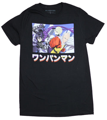 One Punch Man Mens T-Shirt - Character Group Box Over Kanji