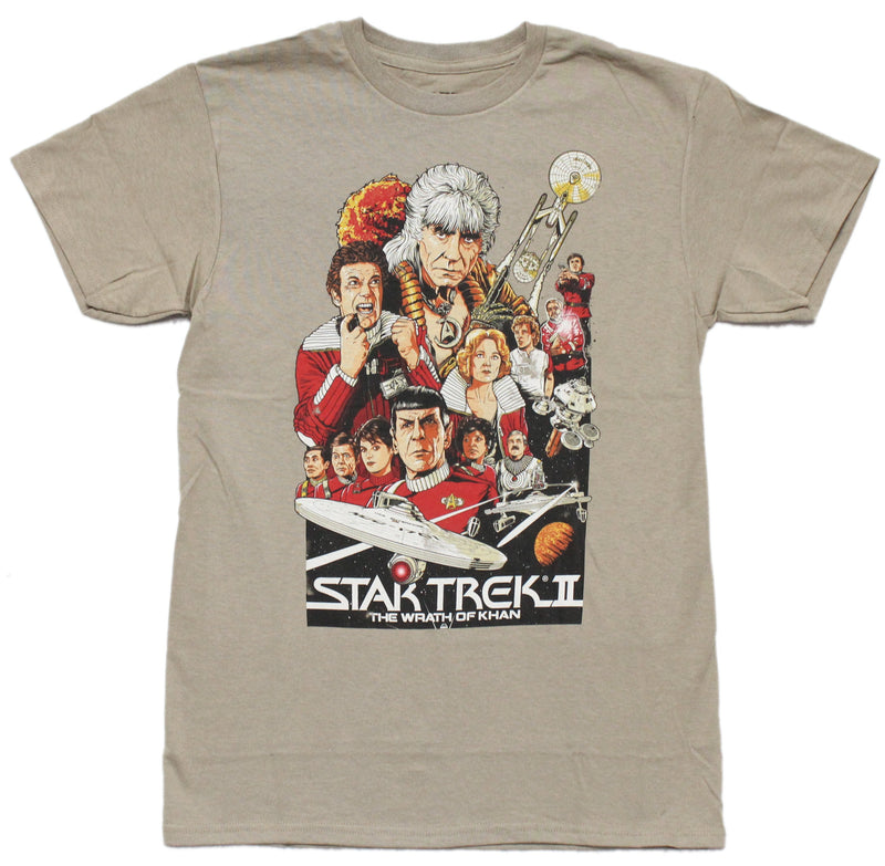 Star Trek 2 The  Wrath of Khan Mens T-Shirt  -Movie poster Collage - Inmyparentsbasement.com