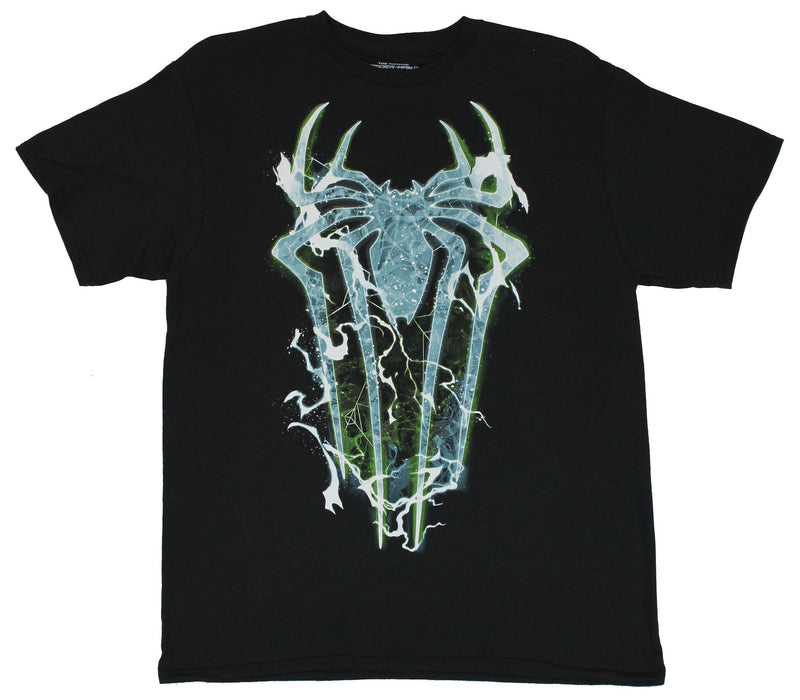 Spider-Man (Marvel Comics) Mens T-Shirt - Electrified Blue Movie Spider Symbol