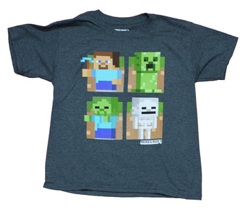 Minecraft Youth T-Shirt - 4 Boxes of Pixel Characters