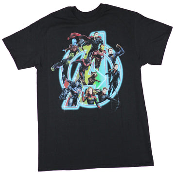 Avengers  Mens T-Shirt - MCU Universe Heroes Around in And On Logo Imsge
