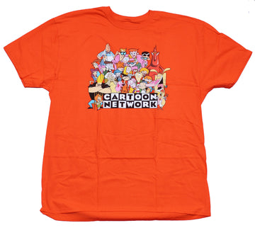Cartoon Network Mens T-Shirt - Giant Group Of Characters over Logo