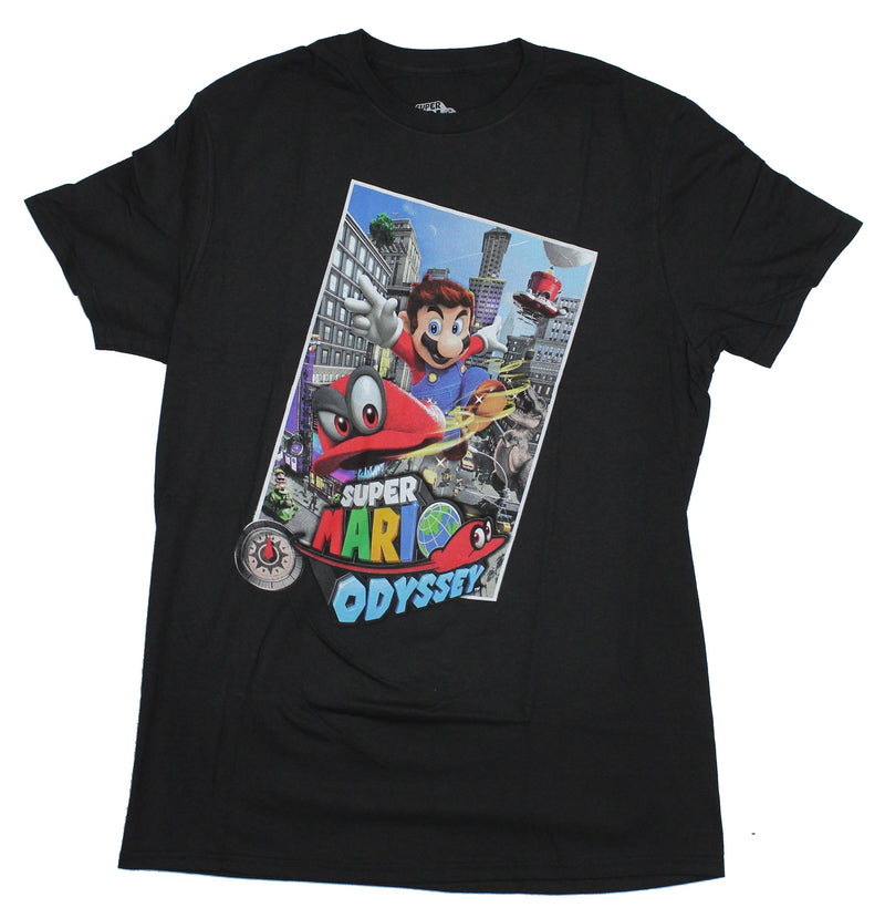 Super Mario Odyssey Mens T-Shirt - Hat Throwing Action Mario Image